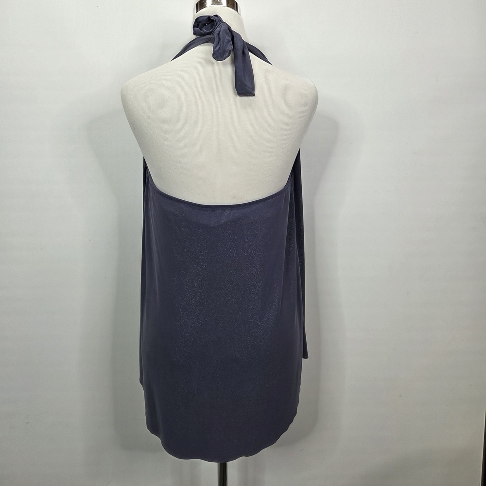 Magicsuit Swim Top Womens 14 Blue Halter Underwire Draped Tankini Solid - Picture 5 of 8